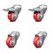 Service Caster 3 Inch Red Polyurethane Swivel Bolt Hole Caster Set with 2 Total Lock Brake SCC-BHTTL20S314-PPUB-RED-2-S-2 - alternate 1
